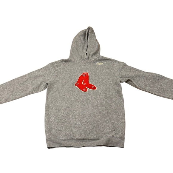 Nike Boston Red Sox Gray and Red Hoodie Small - Picture 1 of 7